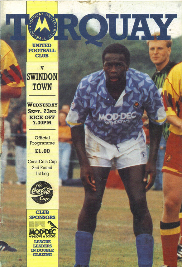 <b>Wednesday, September 23, 1992</b><br />vs. Torquay United (Away)